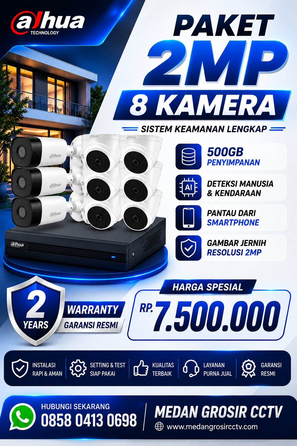 Paket CCTV Dahua 2MP (8 Kamera)